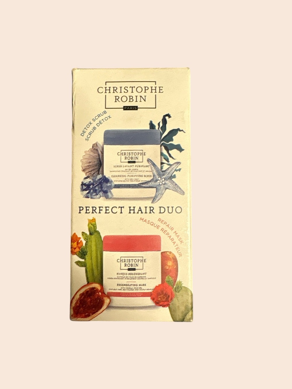 Christophe Robin Perfect Hair Duo Sea Salt Scrub Prickly Pear Mask NEW BOX